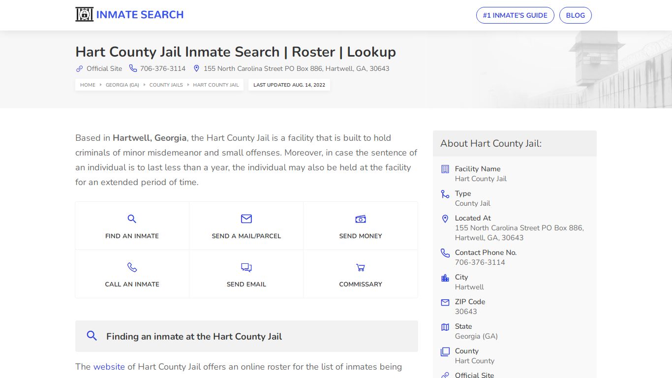 Hart County Jail Inmate Search | Roster | Lookup